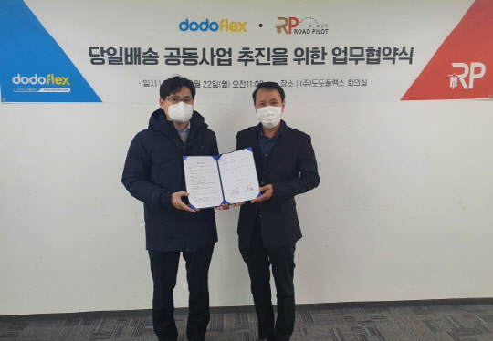 사진= ㈜도도플렉스 김인환 대표(좌), ㈜엔와이솔루션 김재수 대표(우)